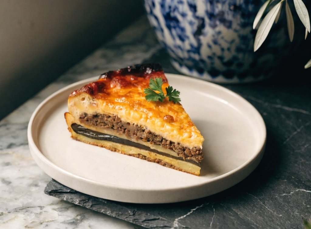 Moussaka – geschichteter Auflauf mit Aubergine und Bechamel